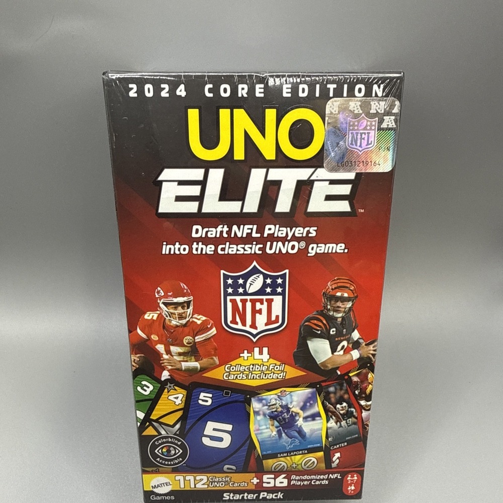 2024 UNO Elite NFL Card Game Starter Deck Pack Core Edition NEW Family Game